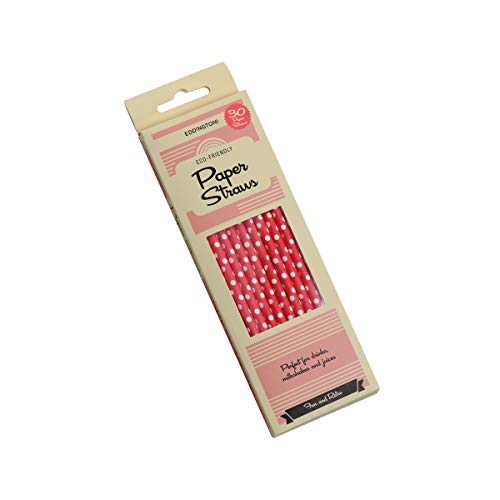 Cannucce di carta a pois rossi e bianchi, confezione da 30