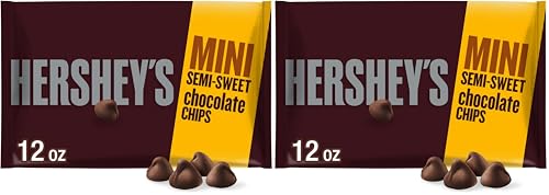 HERSHEY'S Mini Semi-Sweet Chocolate Baking Chips Bag, 12 oz (Pack of 2)