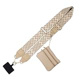 [KSOPUERT] スマホストラップ 携帯ショルダ 肩掛け 斜めがけ リストストラップ ストラップホルダー付 各種スマートフォン対応 (ブラウン波)