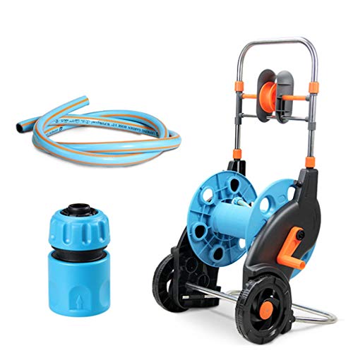 Ensemble de dévidoir de Tuyau de 50 m pour Tuyau de Lavage de Voiture, Cadre de Tuyau d'arrosage de Jardin, Support de Stockage de Tuyau de Lavage de Voiture ménager avec cathéter et Roue (Style 1)