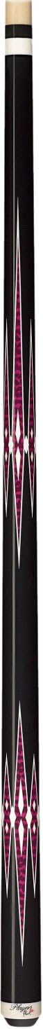 F-2600 Graphic Magenta Zebrawood and White Starburst Cue
