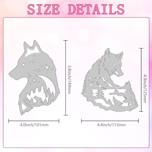 DELORIGIN Wolf Forest Moon Dies Cuts Metal Cutting Dies Card Making Cutting Dies Stencils Template for DIY Embossing Scrapbooking Craft Paper Greeting Card Birthday Festival Decor