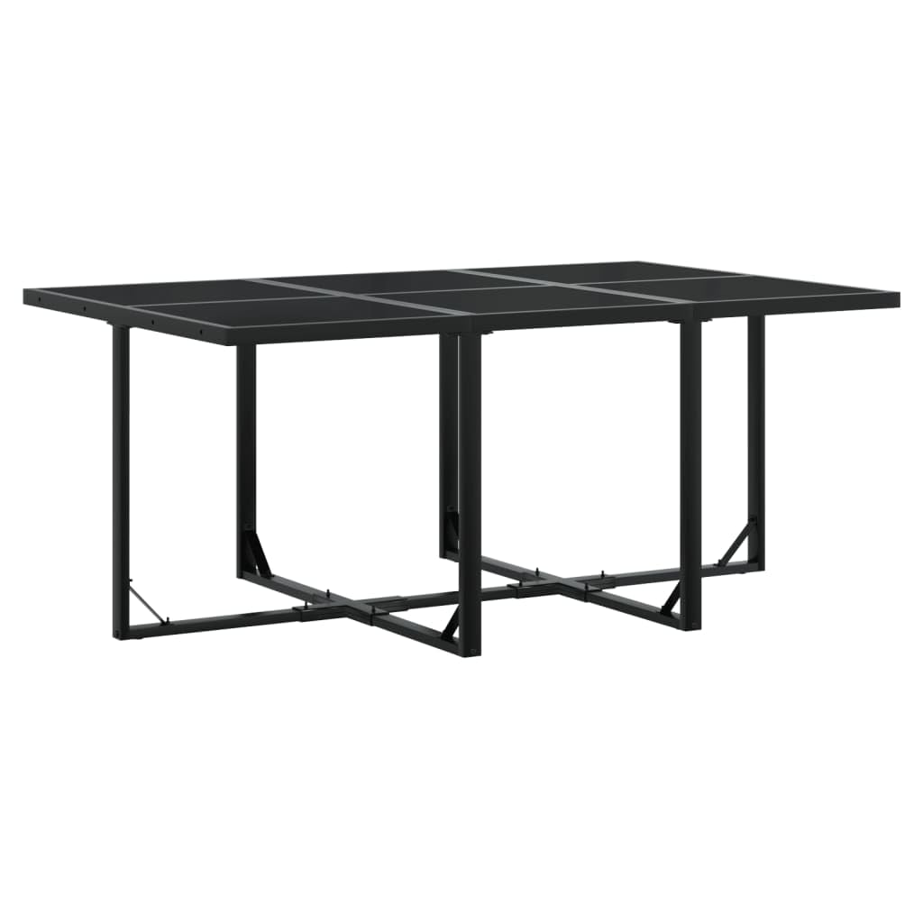 ShGaxin 3295074 - Set da pranzo da giardino con cuscini in textilene nero, set tavolo e sedie da giardino, tavolo da terrazza all'aperto e sedie, set da giardino, mobili da esterno