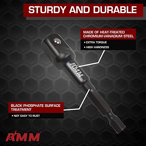 Amm 9-Piece Impact Grade Socket Adapter Set，1/4", 3/8", And 1/2" Drive | 3", 6", And 10" Socket Driver Adaptor，Adapt Your Power Drill To High Torque Impact Wrench #TOP4