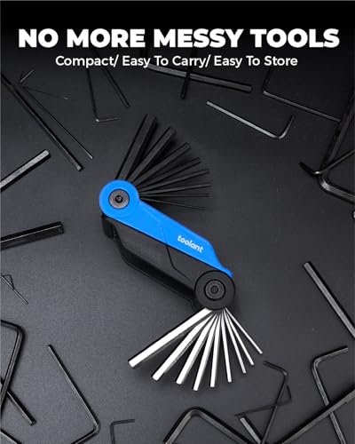 Kraftek toolant 17PCS Folding Allen Wrenches Sets(Metric and SAE), Metric Allen Key Set 1.5mm- 8mm, SAE Hex Key Set 5/64&rdquo;- 1/4", Folding Hex Keys for Home Repair and Bikes(EDC),gift for men
