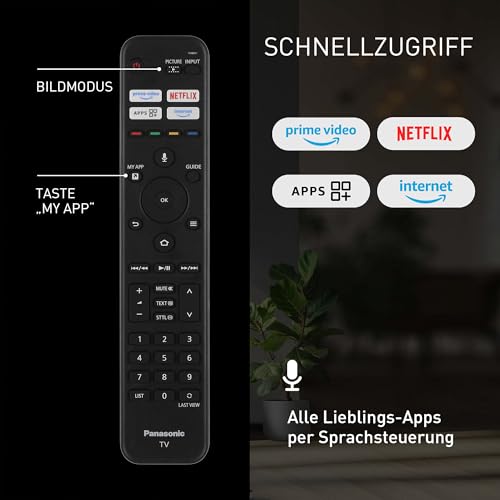 Panasonic Premium TV-43W85BEZ, W85B Serie, 43 Zoll, 4K Ultra HD QLED Smart TV, 2025, 120 Hz, Fire TV, Dolby Vision & Atmos, Game Mode Extreme, Alexa Sprachsteuerung, Apple Support, Bluetooth, Schwarz