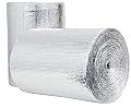 Double Bubble Reflective Foil Insulation Poly-Air Foam Core Radiant Barrier Film Heat Blocker Heat Guard No Tear for Winter Summer Weatherproof Attics Windows Garages RV's Ducts Barns ETC (1ft x 25ft)
