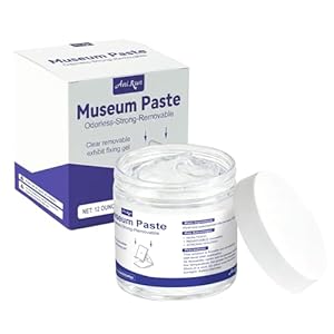 Invisible Museum Gel, Transparent Gel Adhesive, Reusable and Residue-Free for Securing Collectibles, Glass, Antiques, Home Decor and Earthquake Safety (12oz)