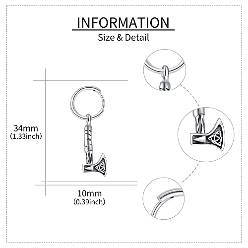 Snake/Octopus/Thor Hammer Earrings For Men Sterling Silver Gothic Earrings Pirate Jewelry Gift For Men (Axe) #TOP5