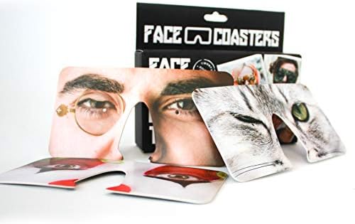 Gift Republic Beer Mat 'Face Coasters', Cardboard, Multi-Colour, 15.5 x 3.5 x 13 cm