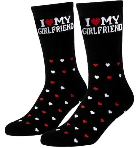 Lotsduoler Boyfriend Valentines Day Gifts for Him Men, Anniversary bf Gifts for Boyfriend Funny I Love My Girlfriend Socks