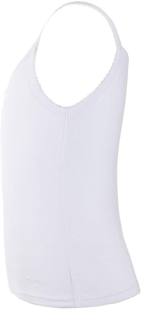 MeMoi 3 Pack Lightweight Girls Camisole, Cotton Blend Cami Top for Girls - Sizes 2 to 12