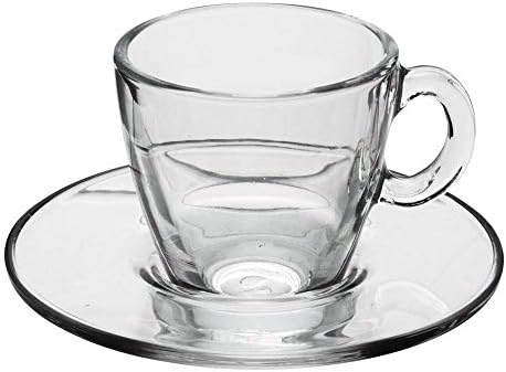 Pasabahce Aqua Service Kahve Fincanı, Tabak, Cam, Şeffaf, 12 Parça, 8693357273153, Standart