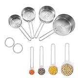 PERFEKTE GRÖSSE MESSBECHER & LÖFFEL - 1, 1/2, 1/3 & 1/4 1 Tasse (250 ml, 125 ml, 80 ml & 60 ml) 1 EL 1 TL 1/2 TL 1/4 TL (15 ml 5 ml 2,5 ml 1,25 ml).