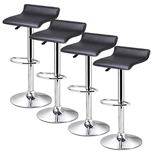 Yaheetech 4 Sgabelli da Bar Cucina Moderni Alti Neri in Acciaio e...