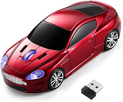 Computer Wireless Sports Car Mouse Laptop Optical Gaming Mice (Red)