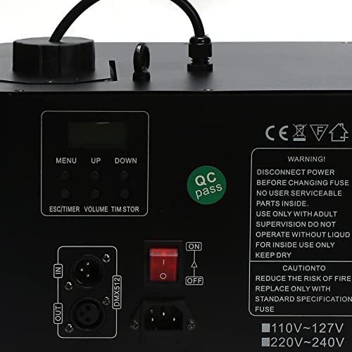 Máquina de humo (haze) de 1500 W, para DJ, clubes, escenarios y fiestas de Halloween, con temporizador y control DMX512 miniatura 5