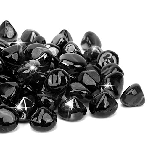 Onlyfire 10-Pounds Fire Glass Diamonds For Propane Fire Pit, 1/2 Inch Reflective Firepit Glass Rocks Stones For Gas Fireplace And Fire Pit Table, Onyx Black #TOP15