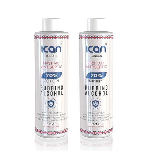 ican london isopropyl rubbing Alcohol 70% First aid Antiseptic 1 litre (2 x 500ml)