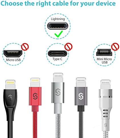 Syncwire iPhone Charger Cable Lightning Cable - [Apple MFi Certified] 2M/6.5FT Apple Charger Lead USB Fast Charging Cable for iPhone iPad iPod (White 2M)