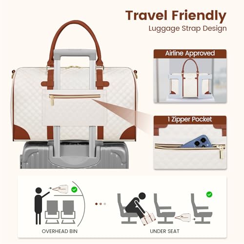 LOVEVOOK Travel Duffle, Women's Weekender Bags with Wet Pocket - Carry On, Overnight, Gym, Hospital Bag - 21 inch 5