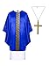 Eandarui Kids Unisex 2Pcs Pope Robe Gown Long Sleeve Silky Cape Toga Outfits White Robe and Cross Necklace Royal Blue 16 Years