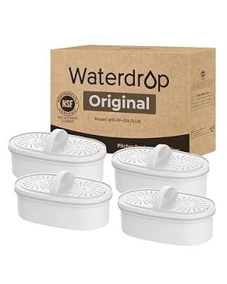 [Original] Waterdrop WD-PF-01A Plus NSF Certified Replacement Filters for All Waterdrop Pitcher and Dispenser Filtration System, Reduces PFAS, PFOA/PFOS, Last Up to 200 Gallons (4 Packs)