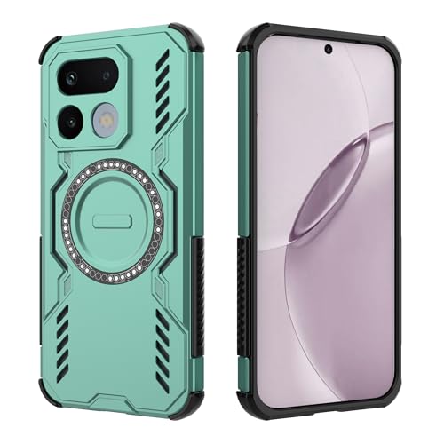 �X�}�z�P�[�X �Ή��@�� for Realme 16 Pro 5G ���C�����X�[�d�Ή� [PC+TPU] 2-in-1 �ϗ����E�ی�@�\�t���}�O�l�b�g���X�}�z�P�[�X Green
