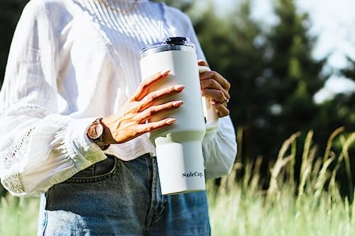 SoleCup. 40oz Travel Mug with Handle, Lid and Two Straws, Drinks Stay Hot for 8 Hours, Cold for 24 Hours - Image 3