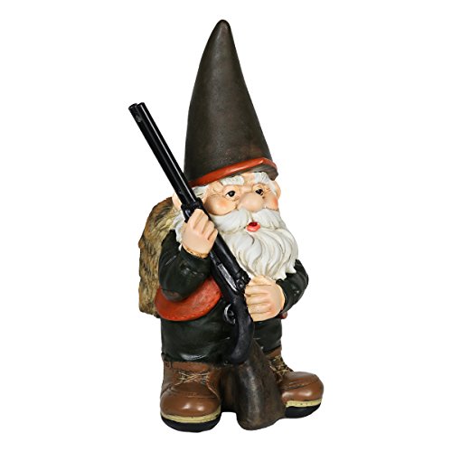 Exhart Garden Gnome, Hunting Harry Garden Statue, Funny Outdoor Garden Decoration, 7 X 13.5 Inch #TOP5
