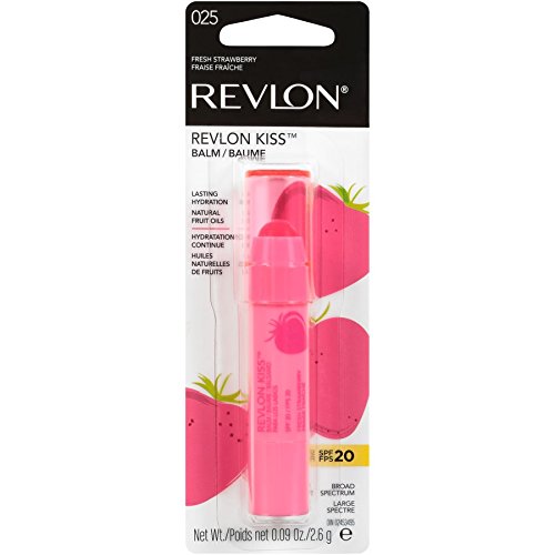 Lip Balm By Revlon, Kiss Tinted Lip Balm, Face Makeup With Lasting Hydration, Spf 20, Infused With Natural Fruit Oils, 025 Fresh Strawberry, 0.09 Oz #TOP1