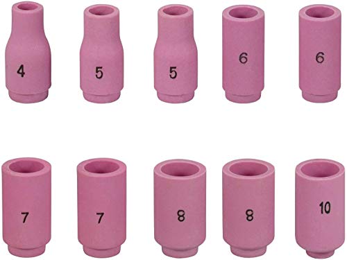 Image of RIVERWELD TIG Ceramic Cup Shroud 4#,5#, 6#, 7#, 8# 10# 13N Series kit 10pcs
