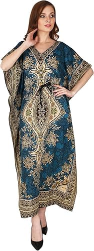 ukal Women's Kaftan Dress – Bohemian Printed V-Neck Long Maxi Caftan with Loose Fit & Elegant Design (Kaftan-Kurti)-picture-35