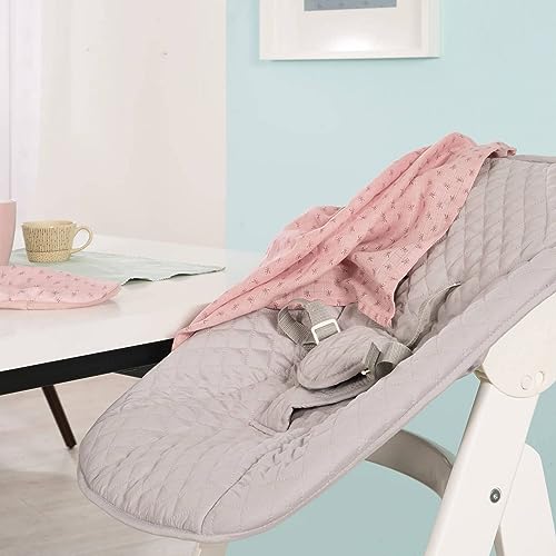 Roba Seggiolone Evolutivo Born Up 2 In 1, Sdraietta Roba Style Grigia Reclinabile, Fodera Impermeabile, Altezza Regolabile, Robusto E Resistente, Ergonomico, Fino Ai 70 Kg, Legno Laccato Bianco - 9