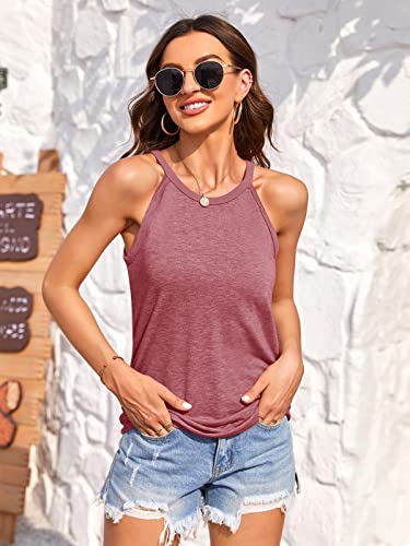 Malliosse Womens Summer Sleeveless High Neck Halter Tank Tops Basic Casual Cami Shirts Tees #TOP5