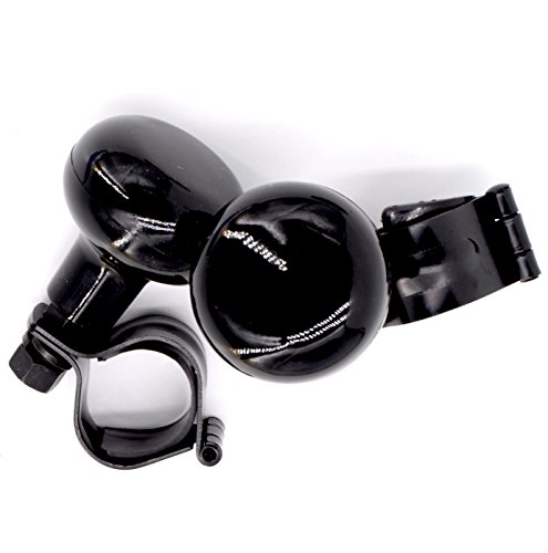 Rebel Mettle Power Handle [2 Pack] - Black - Car Steering Wheel Suicide Spinner Knob For All Vehicles [Car, Truck, Van, Forklift, Mower, Tractor, Farm/Heavy Equipment, Etc.]- Easy Turn Steering Ball #TOP1