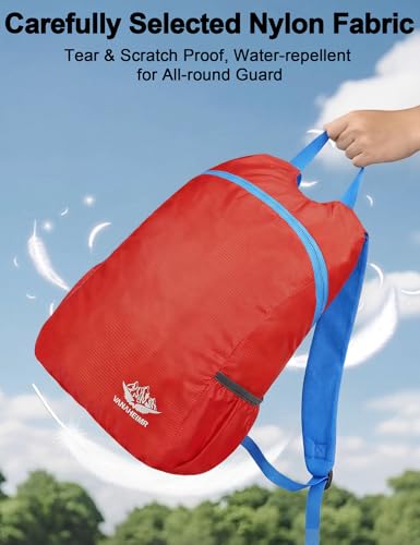 Image of Venzina Durable Waterproof Lightweight Packable Backpack, Foldable Travel Daypack for Hiking and Work, Unisex Men Women Compact Backpack for Outdoor, Gym, Shopping