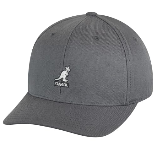 Kangol Nakrycia głowy wełniana czapka baseballowa Flexfit, Szary (ciemny flanela), L