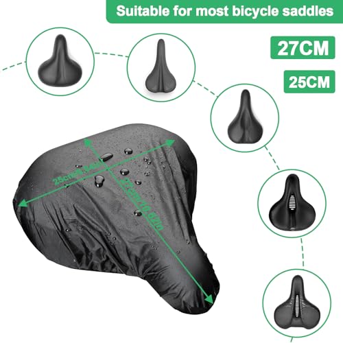 Royouzi 2 StüCk Sattelschutz PVC Wasserdicht Fahrrad Fahrradsattel Regenschutz Leicht Zu Tragen Und Passend FüR Meisten FahrräDer Wie Rennrad Mountainbike Und Trekkingrad - Schwarz