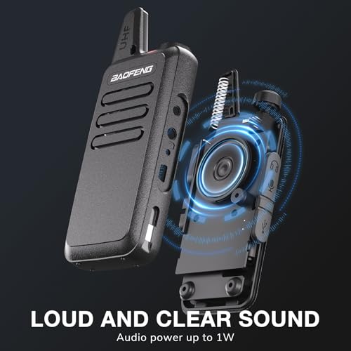 Baofeng T22 Walkie Talkie Set, 16 Kanäle PMR446 Funkgerät mit 1500mAh Akku & USB-C, Tragbares Wiederaufladbares Handfunkgerät für Gastronomie, Hotel, Lager und Baustelle (2er-Pack)