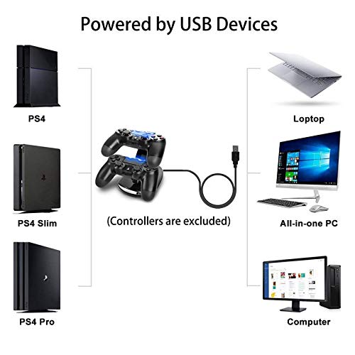 Musou Dual Usb Charging Charger Docking Station Stand Compatible For Playstation 4/Pro/Slim Controller #TOP2