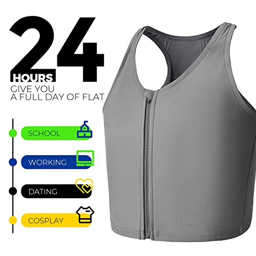 Wonababi Fichário de peito para transgêneros, fichário Trans com zíper para camisas de compressão gi