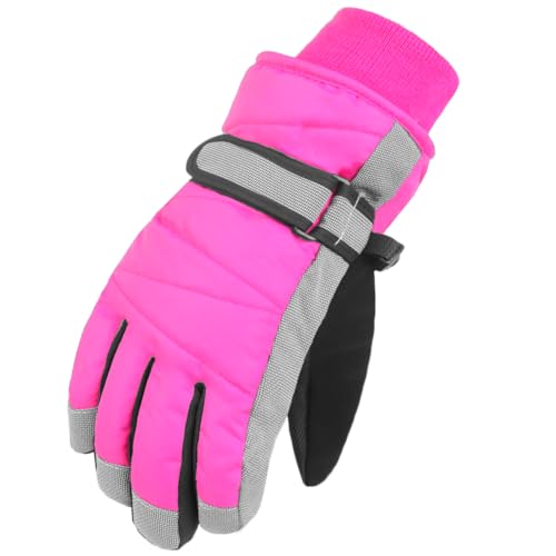 MAGARROW Kids Winter Warm Gloves Windproof Water-Resistant Snow Boys Girls Sport Gloves (Hot Pink