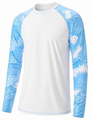 Image of FISHEAL Mens Long Sleeve Fishing Camo Shirts, UPF 50+ Sun Swim Rash Guard