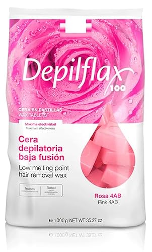 DEPILFLAX Cera DEPILATORIA Baja Fusion Rosa 4AB 1000G, Negro, Estandar