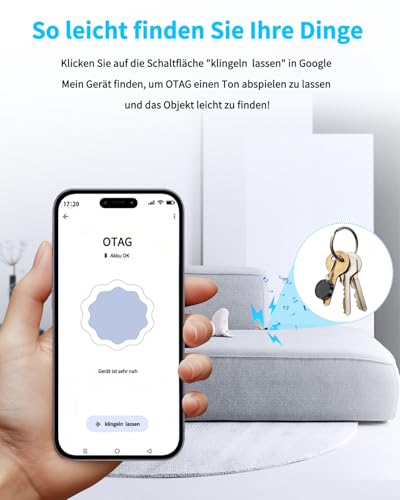 Tracker Android Smart Tag Android Air Android Tag Schlüsselfinder kompatibel mit Google Mein Gerät Finden APP (Android NUR) IP67 Android Tracker Bluetooth KeyFinder für Koffer/Gepäck/Brieftasche