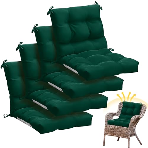 Marsui 4 Pcs Outdoor Indoor High Back Chair Cushions Patio