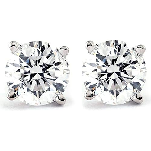 Pompeii Tiny 1/4Ct Round Diamond Small Stud Earrings in 14K White or Yellow Gold Classic Setting