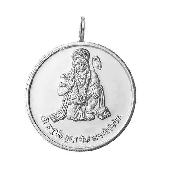 Hanuman Chalisa Silver Pendant with Black Thread | Full Chalisa Engraved Coin Locket Necklace | Spiritual Protection, Blessings & Good Luck for Men & Women-image-45