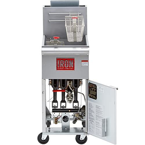 Iron Range Company Irf-40 Lpg 40 Lbs. Commercial Free Standing Liquid Propane Gas Fryer, 90,000 Btu, Stainless Steel, Etl Listed #TOP2
